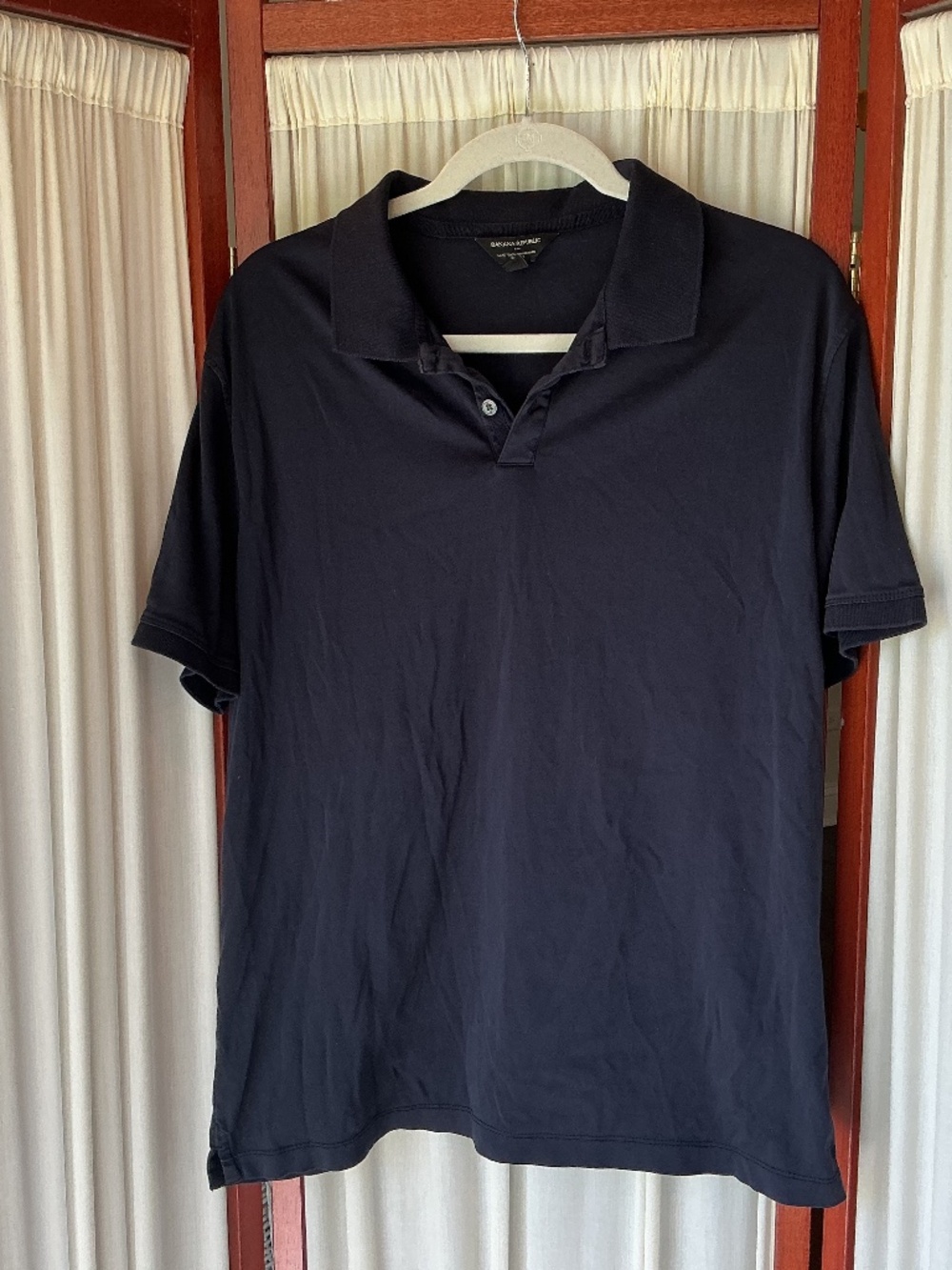 Banana Republic Men’s Blue Luxury Touch Polo Shirt in Slim Fit Size Large Tall